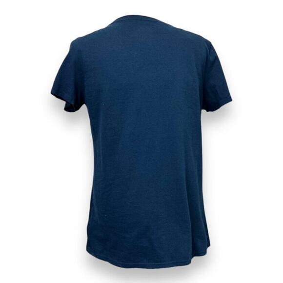 Majestic Athletic Navy Braves Country MLB V Neck T-Shirt Womens L 100% Cotton - Picture 4 of 9